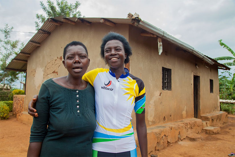 The documentary 'Fastest Woman in Africa' tells a story of Rwanda's first female cyclist Jeanne d'Arc Girubuntu (in the photo with her mother). / File 