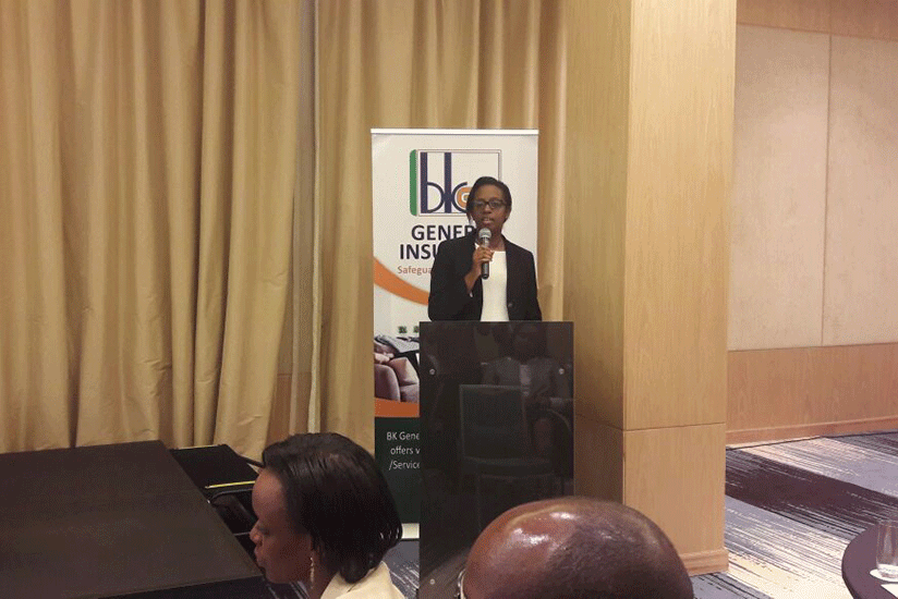 Bank of Kigali CEO Dr Diane Karusisi speaking at the launch. Peterson Tumwebaze