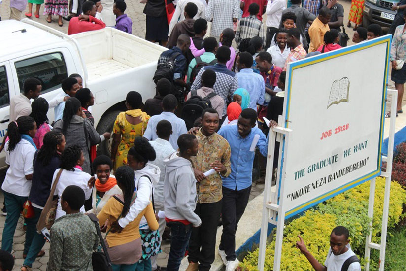 Stranded students at Gitwe University after the suspension of some academic programmes. JD Ntihinyurwa.