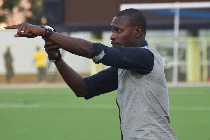 Seninga gestures to his players on the touchline. File.