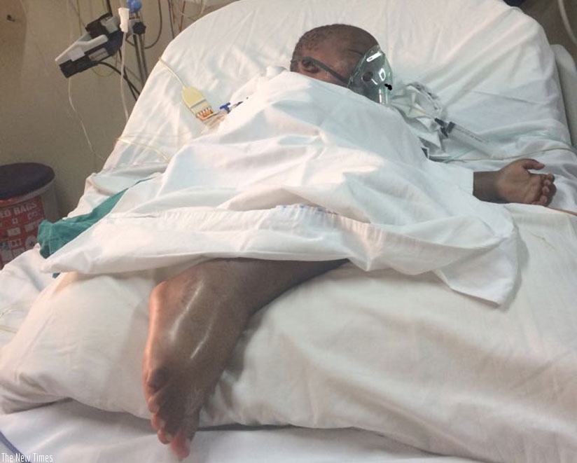 A child with kidney failure receiving treatment at King Faisal Hospital, Kigali. / Lydia Atieno.