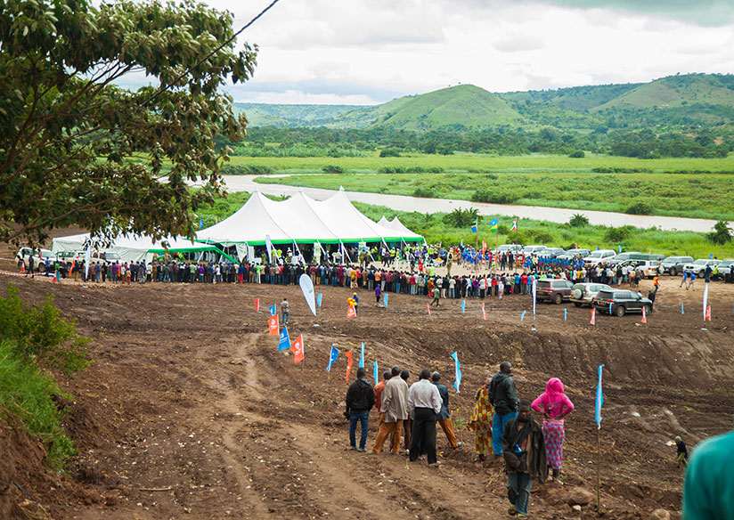 The ground-breaking ceremony for construction of the 80 MW regional Rusumo hydro-electric held on the banks of Akagera River in Ngara District, Tanzania. / Nadege Imbabazi