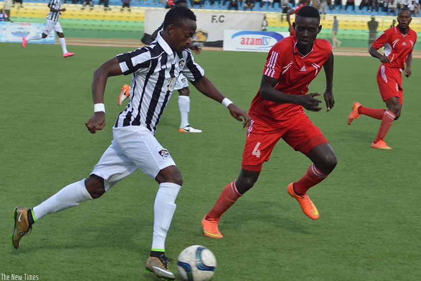 Striker Issa Bigirimana gave APR FC the lead in the very first minute of the game in the 2-0 win over Etincelles on Sunday. S. Ngendahimana.
