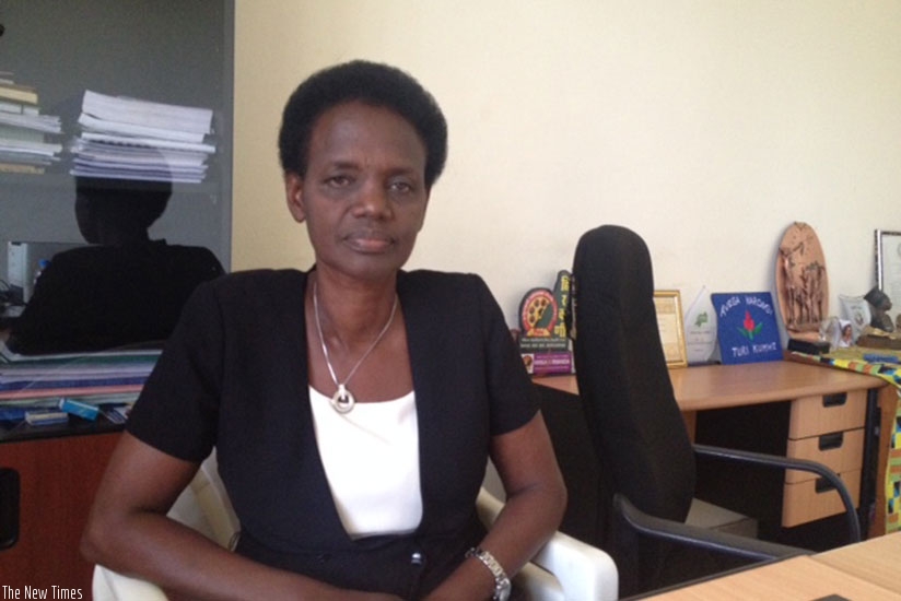 Mukabayire in her office in Kigali during the interview. (Courtesy photo)