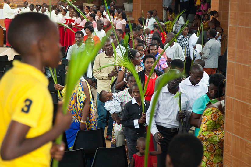 A section of the congregation after the Palm Sunday Mass at St Michel Catholic Church. Many Christians equated Christ's suffering, rejection and mockery to the pain afflicted on Ge....