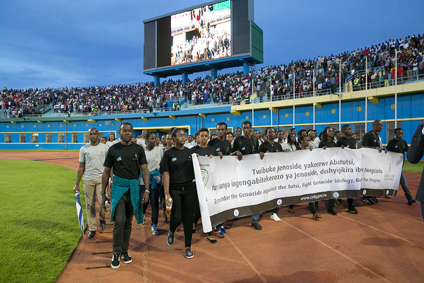 Youth take part in the annual Walk to Remember in Kigali on Friday. / File