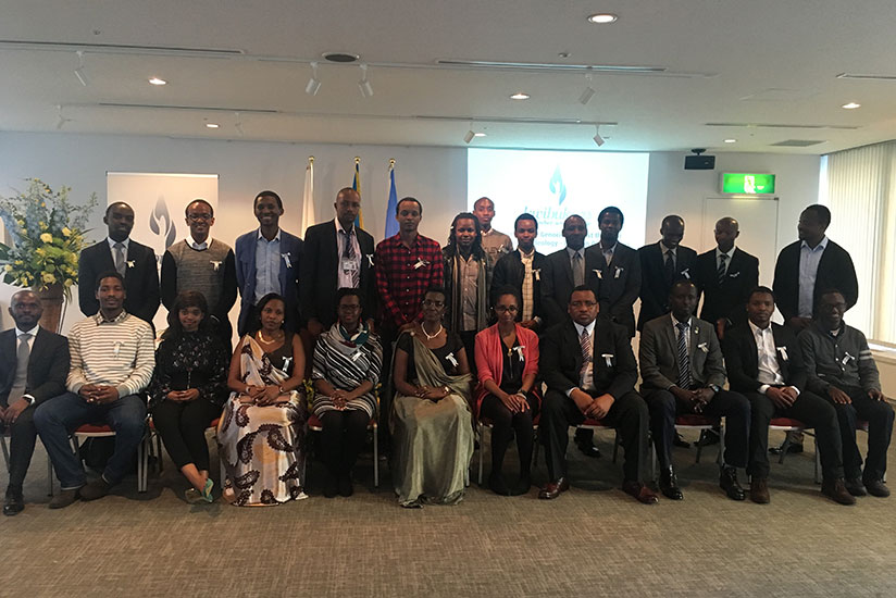 Some of the members of the   Rwandan Community in Japan who attended the Commemoration in Tokyo