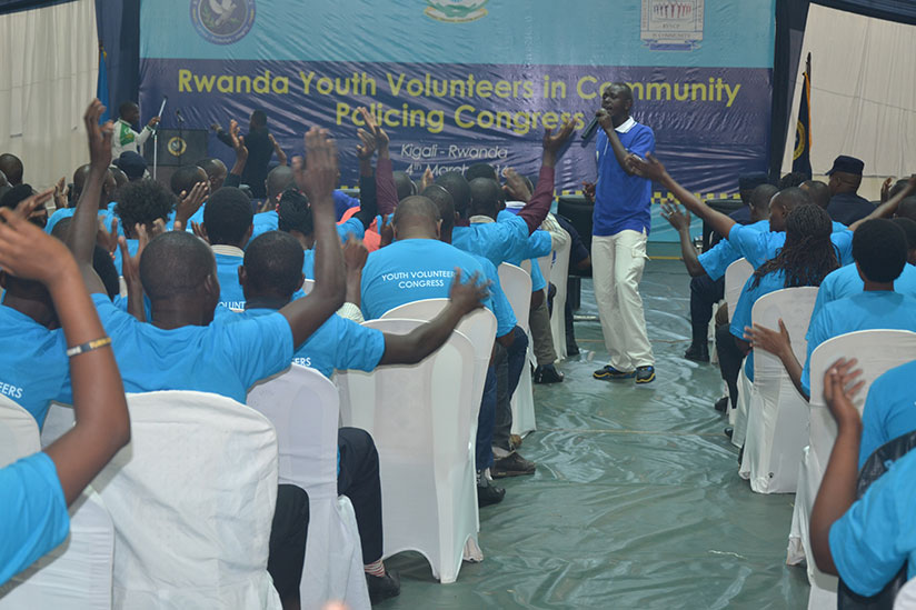 Members of Rwanda Youth Volunteers in Community Policing attending their congress. / Courtesy