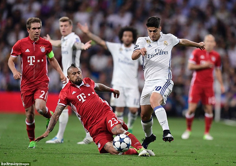 Vidal changed the course of the tie when he saw a second yellow for this tackle on Marco Asensio, it was a harsh decision. Net photo