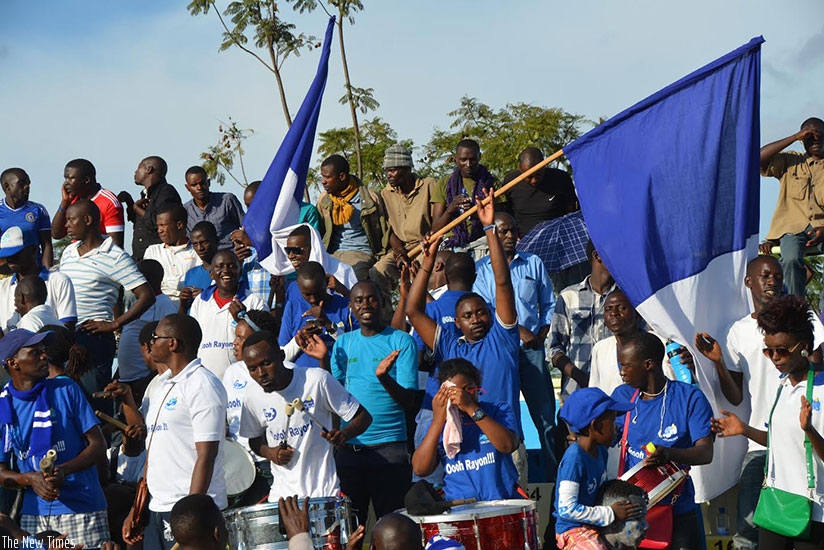 Rayon Sports fans have vowed to play the role of the 12th man when they face Rivers United tomorrow. (File)