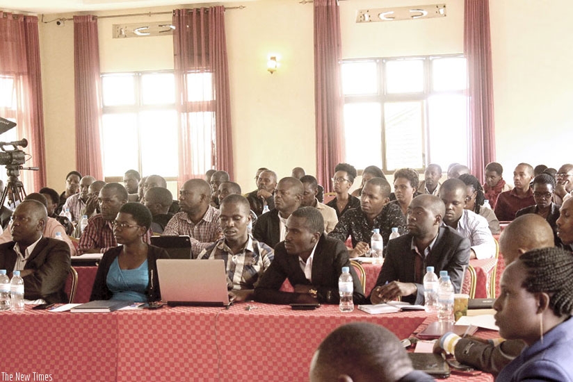 Some of the public notaries during the meeting in Kigali, on Thursday. Frederic Byumvuhore. 
