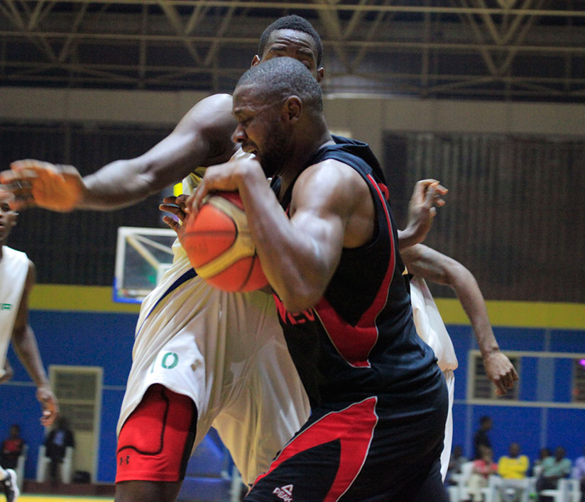 Patriots' center Kami Kabange, seen here in action against Espoir in a previous game, scored a game high 34 points in the win over Rusizi on Sunday. / Sam Ngendahimana