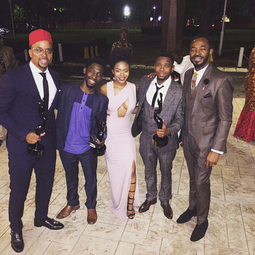 Winners of the 2016 Africa Movie Academy Awards pose with their prizes. / Internet photo