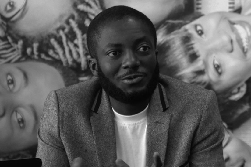 Agyapong explains how Facebook Flex works at the press conference yesterday. (Sam Ngendahimana)