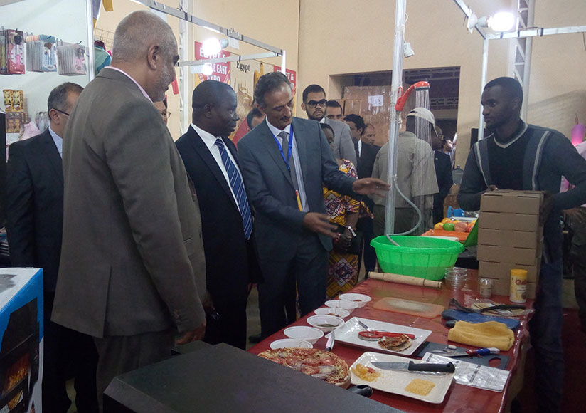 Egyptian embassy officials tour the expo on Wednesday. The trade fair will end on May 10. / Appolonia Uwanziga