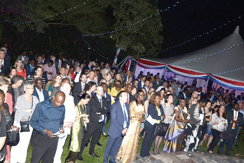 Guests listen to remarks of the Netherlands Ambassador to Rwanda during the event. / Sam Ngendahimana