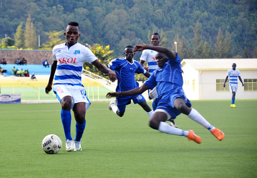 Rayon Sports midfielder Kevin Muhire in action against Rugende FC in the Peace Cup round of 32. Rayon will face Musanze FC in the next round. / Sam Ngendahimana