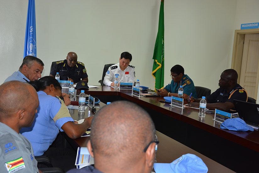 IGP Emmanuel K. Gasana and Shaowen Yang, the UN Deputy Police advisor at the opening of the Intermission retreat on Tuesday.