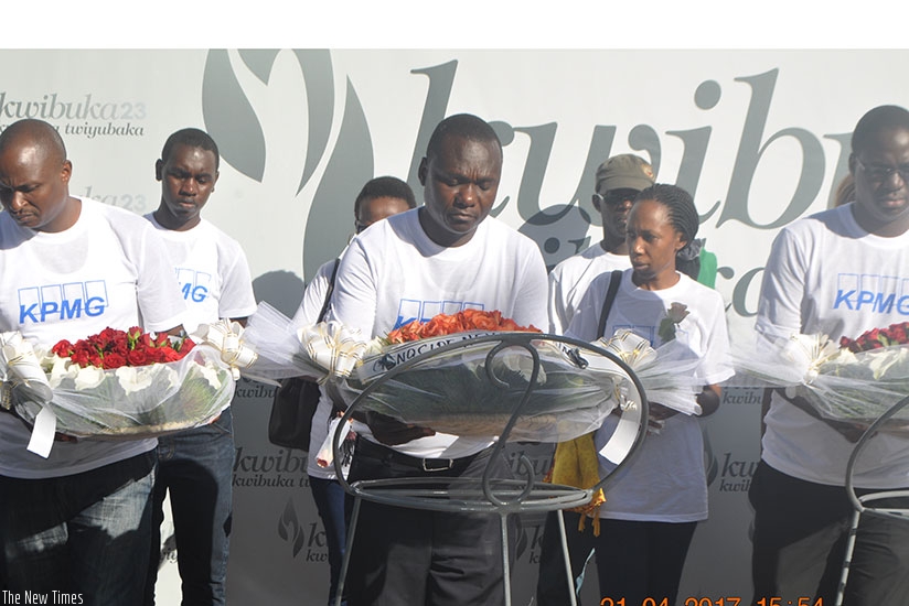 KPMG staff last week as they remembered victims of the 1994 Genocide against the Tutsi (Courtesy photo)