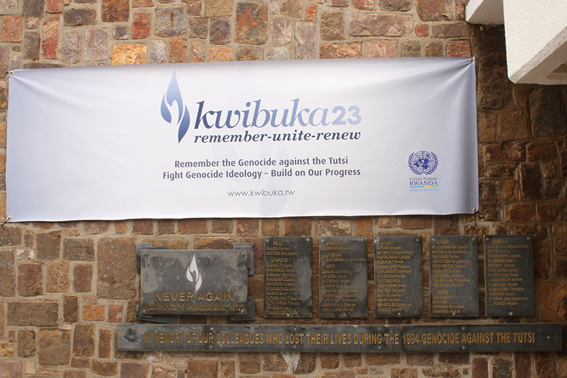 One UN Rwanda plaque commemorating fallen staff.