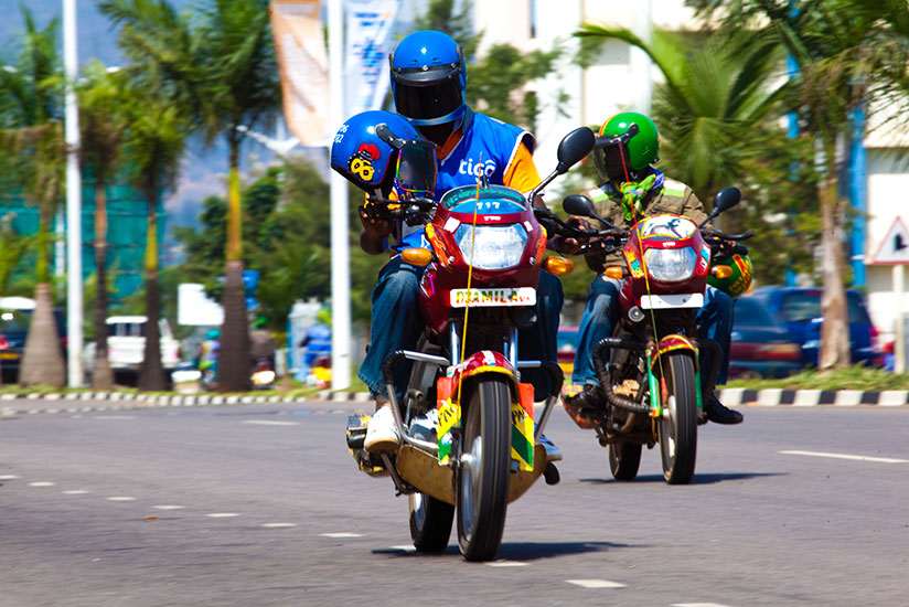 Some of the taxi-moto operators in Kigali. / Timothy Kisambira