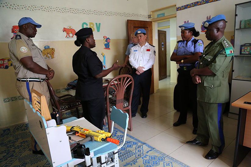 The UN officials during a visit to Isange One Stop Centre yesterday. / Courtesy.