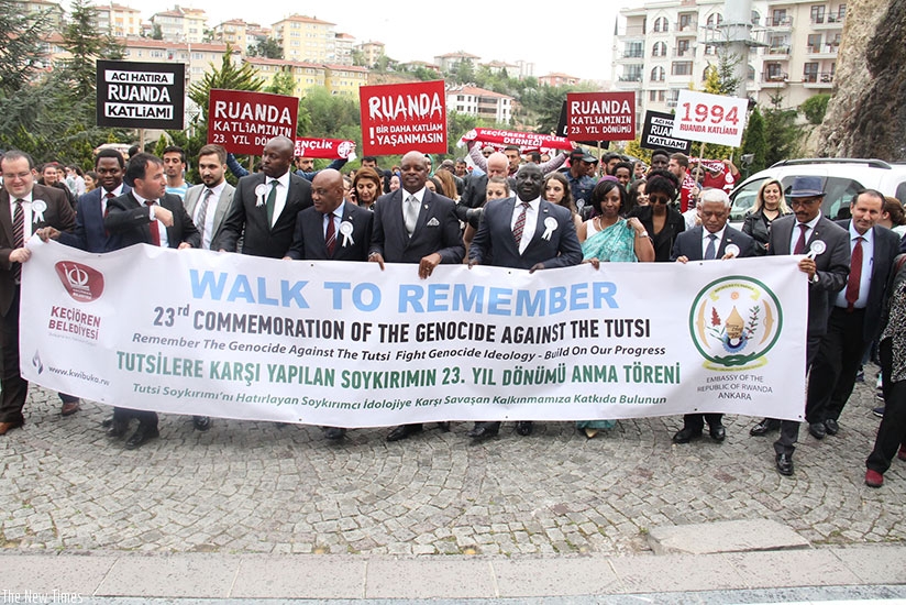 Rwandans in Turkey were joined by over 300 Turkish citizens in a walk to remember to mark the 23rd commemoration of the 1994 Genocide against the Tutsi. Courtesy