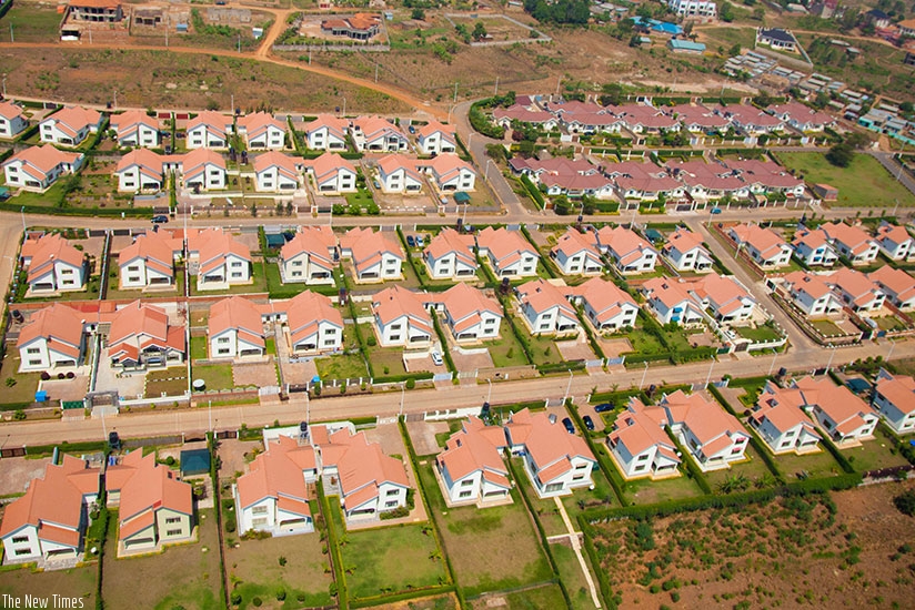 An aerial view of a housing estate in Kibagabaga, Gasabo District. (File)