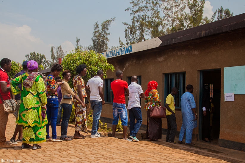 Voters line up at a polling station to vote in the 2015 referendum. (File)