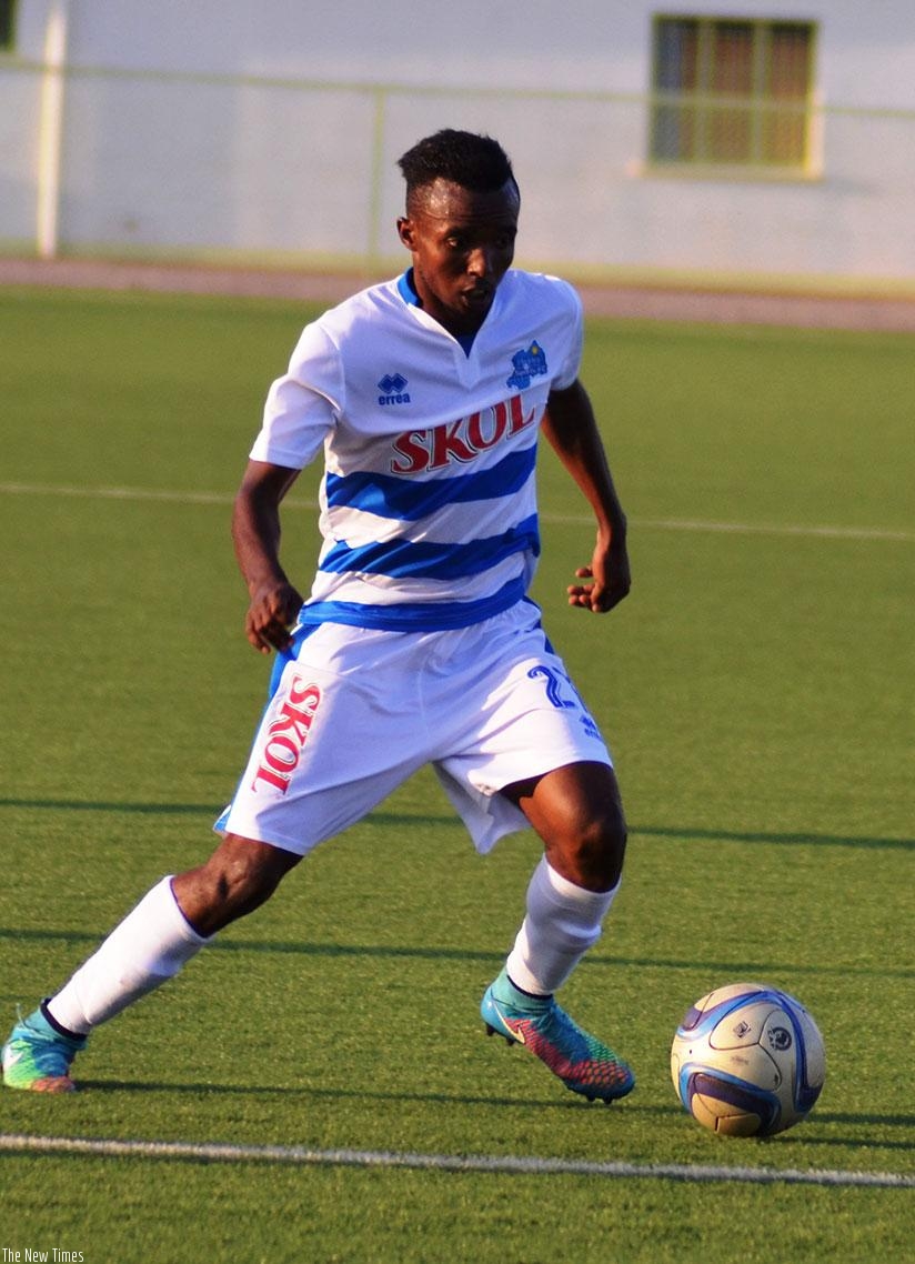 Midfielder Nshuti equalised for Rayon Sports  in their 2-1 win over Kirehe FC on Sunday, which took the Blues to within three points of the league title. (Sam Ngendahimana)