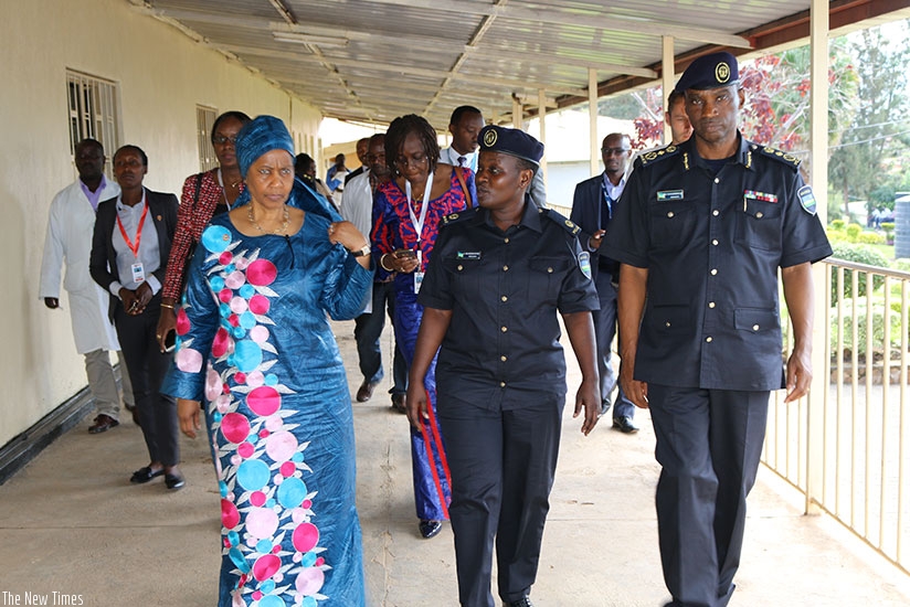 Dr. Phumzile Mlambo Ngcuka visits Isange One Stop Centre located at Kacyiru District Hospital.