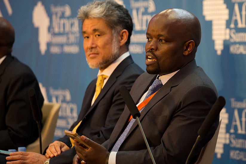 Youth and ICT minister Jean Philbert Nsengimana says that Rwanda decided to put in place more friendly policies that enable ICT use among all people . (Photos by Timothy Kisambira)