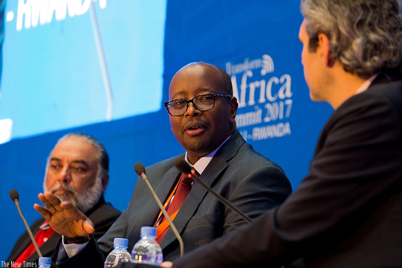 Minister Musoni speaks at the summit. (Photos by Timothy Kisambira)