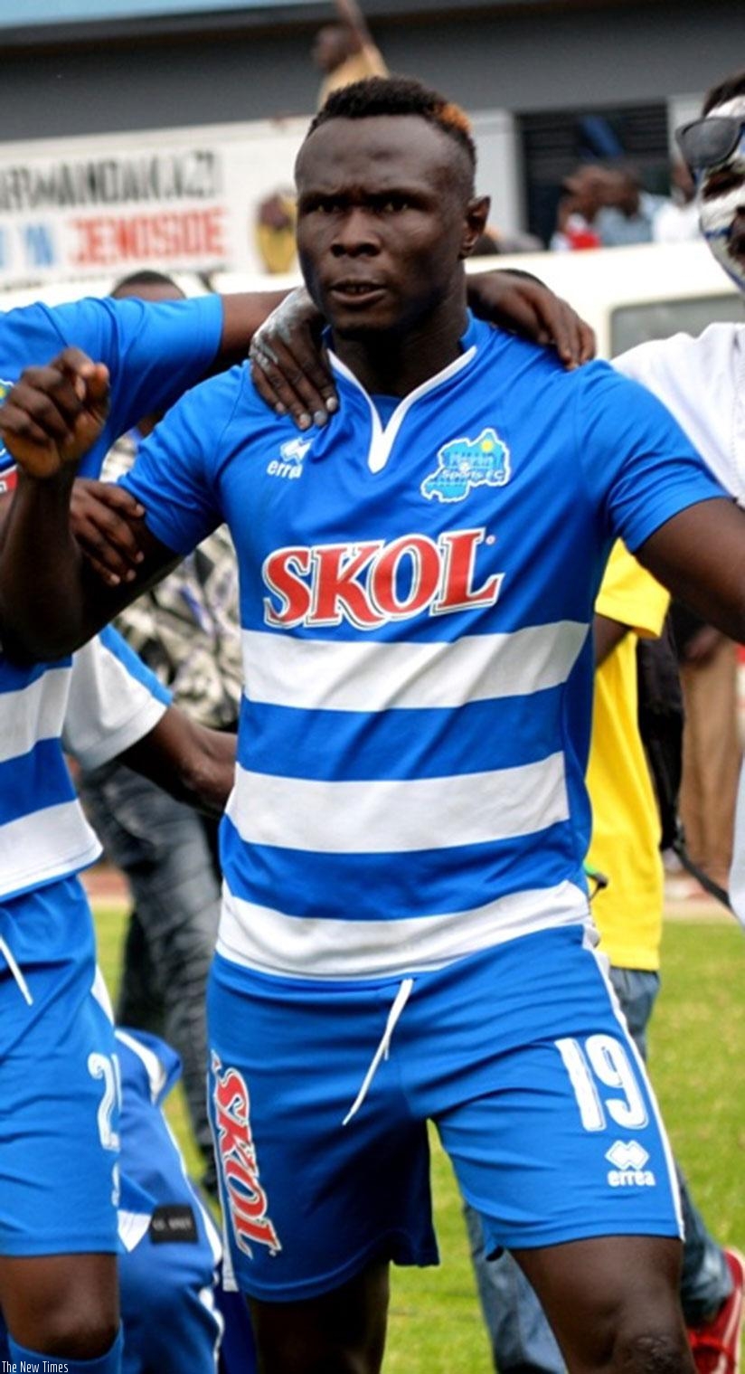 Malian forward Tidiane Kone netted the second goal for Rayon Sports in the 2-1 win over Musanze FC on Wednesday. (File photo)