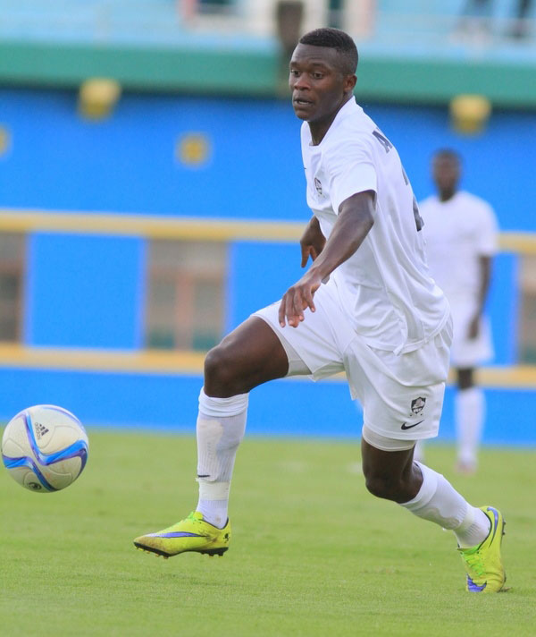 Left back Emmanuel Imanishimwe had a fine game as APR thrashed league rivals Sunrise FC 4-0 at advance to the Peace Cup quarter-finals on Saturday. / Courtesy