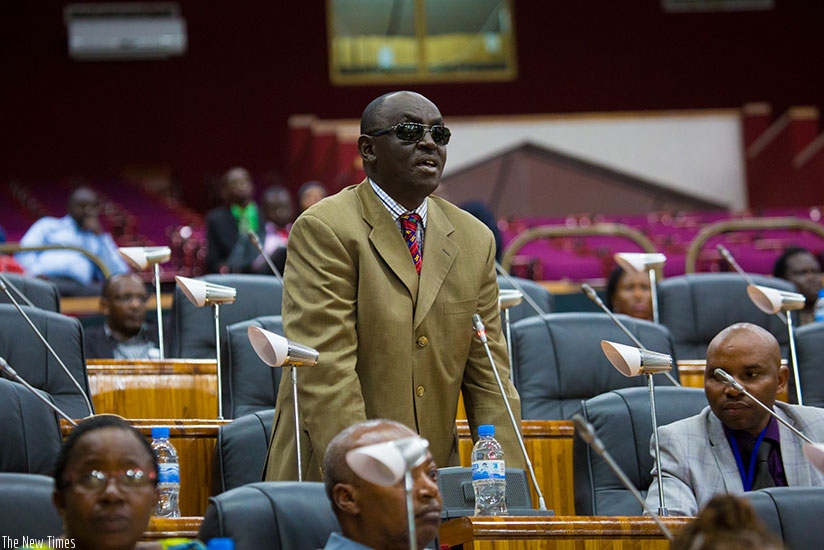MP James Ndahiro (Rwanda) speaks during a session in Kigali  early this year. (Timothy Kisambira)
