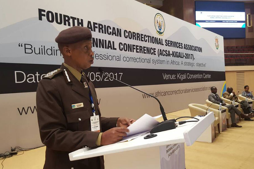 The Commissioner-General of Rwanda Correctional Services (RCS), George Rwigamba  gives his closing remarks.