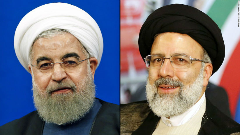 Rouhani (L) and his chief election rival Ebrahim Raisi. / Internet photo