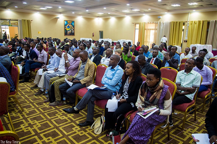 Taxpayers during a past sensitisation training organised by Rwanda Revenue Authority. (File)