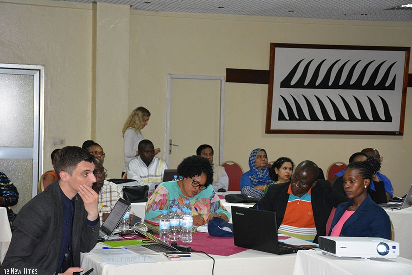 Regional scholars during a workshop to discuss integration of digital education in Kigali last month. (File)