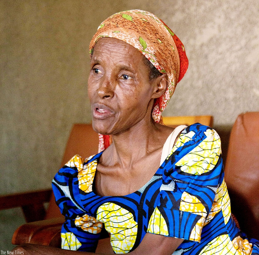 Hellenah Mukansigaye talks about her horrific ordeal during the 1994 Genocide against the Tutsi. She mostly relies on her 22-year-old son for mobility. (File)