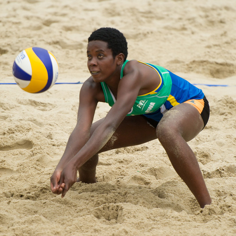 Mutatsimpundu in action during U23 FIVB Beach Volleyball World Championships in Poland in 2013. / File