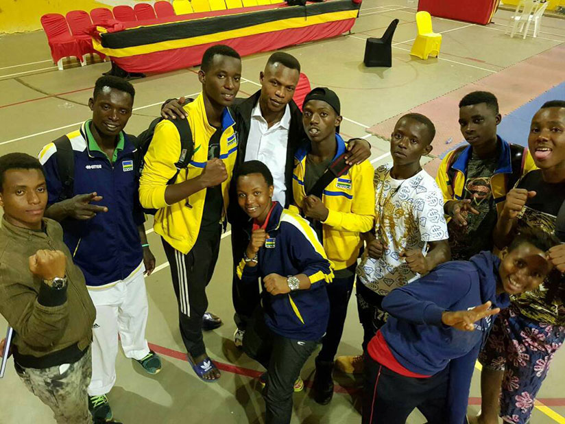 The national taekwondo team poses for a group photo in high spirits after scooping seven gold medals at Uganda Ambassador's Cup that concluded on Sunday. / Courtesy