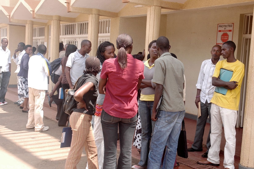 Students outside FARG offices in Remera, Kigali. (File)