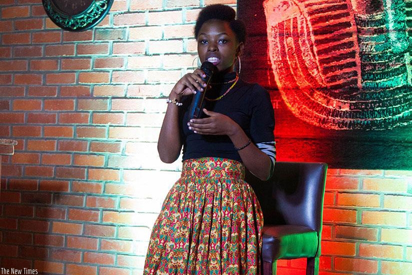 Carine Maniraguha recites a poem at the Spoken Word Rwanda. (File)