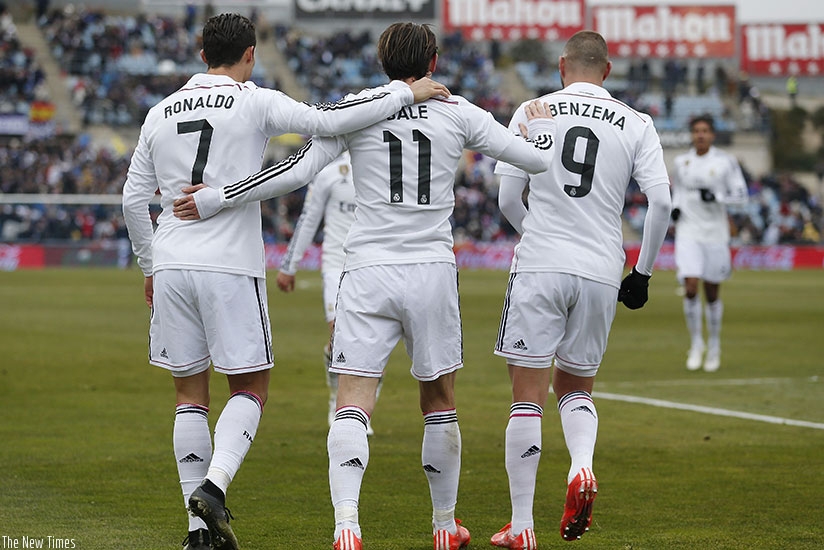Gareth Bale, Karim Benzema and Cristiano Ronaldo will be looking to rekindle their magic on Saturday against Juventus. Net photo