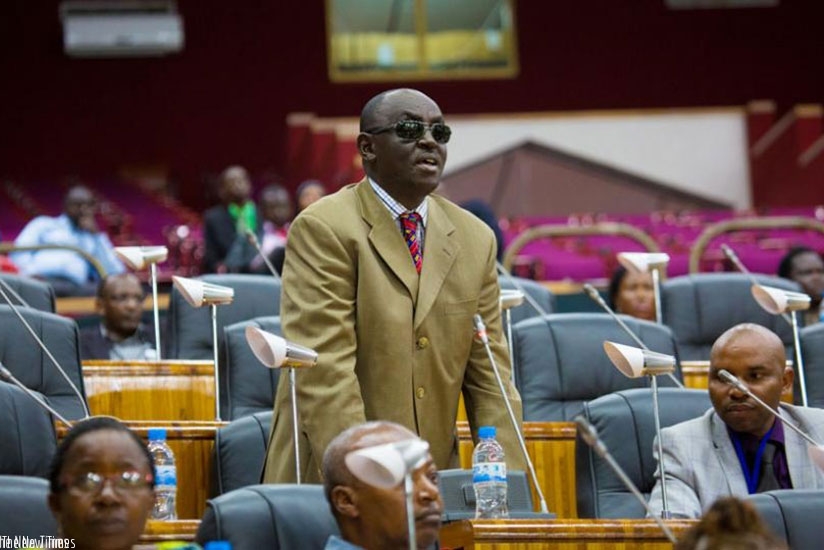 MP Dr James Ndahiro (Rwanda) speaks during  a session of EALA in Kigali last year. EALA MPs are invesigating alleged cases of fraud in the Kiswahili commission. courtesy