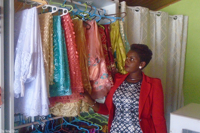 Uwizeye in her store at Gisementi. She started the business using her own savings. / Lydia Atieno.
