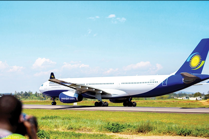 RwandAir's Airbus A330-300 on the runway. African airlines are projected to register 7.5% growth in the number of passengers carried this year, IATA's revised forecast indicates. (File)