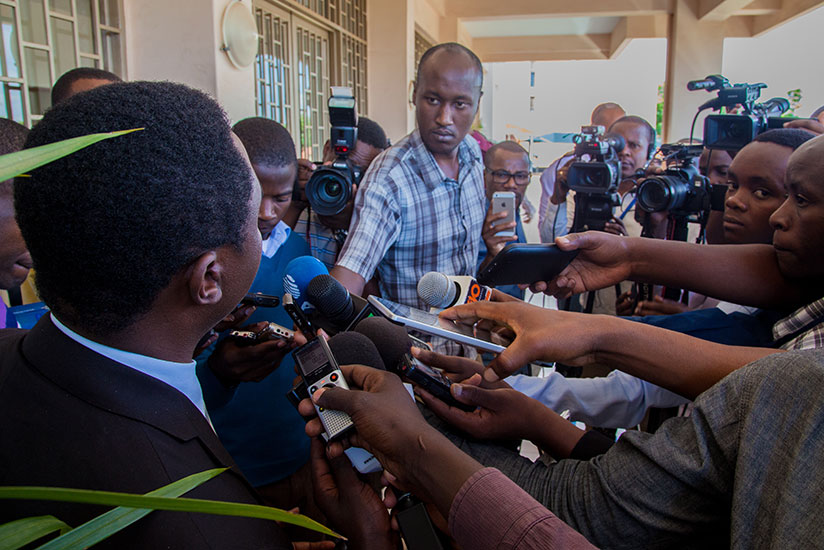 Rwandan media practitioners during an interview at a past event. / File